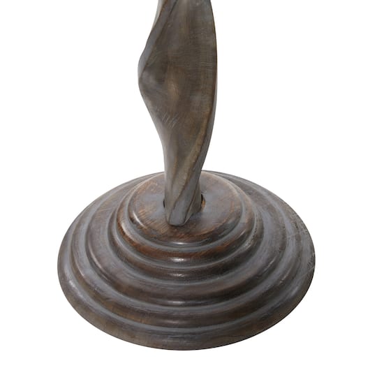 18" Brown Traditional Mango Wood Accent Table